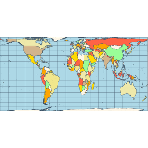 Map cylindrical equal area projection